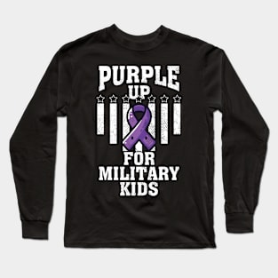 Purple Up For Military Kids Military Child Month Purple Long Sleeve T-Shirt